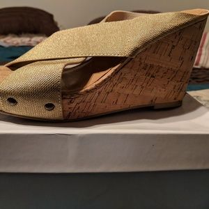 Nine West cork wedge sandal